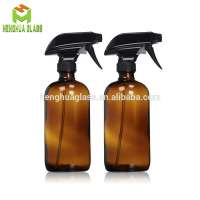 8oz 16oz amber boston Medical alcohol  glass bottle 250ml 500ml disinfectant glass bottle with Spray pump wholesale